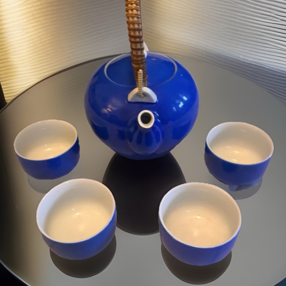 WAKO Japan Bold Blue TEA Service set w/ bowls set 5
